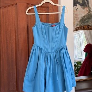 STAUD Blue Mini Basque Dress